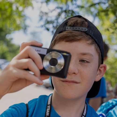 Student using a camera